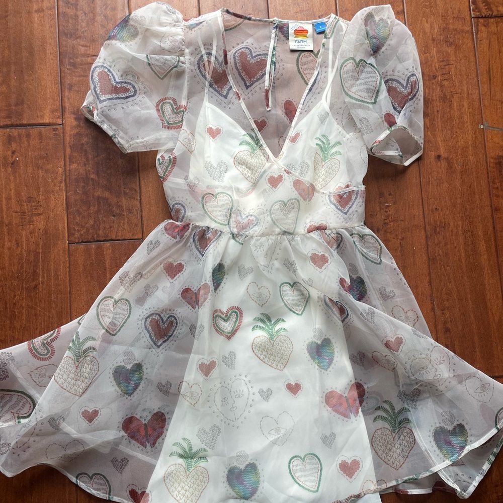 FARM Rio Heart Print Dress - Multicolor size S